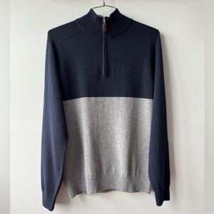 TSE for Neiman Marcus 100% Cashmere Gray Quarter-Zip Sweater - Size Large